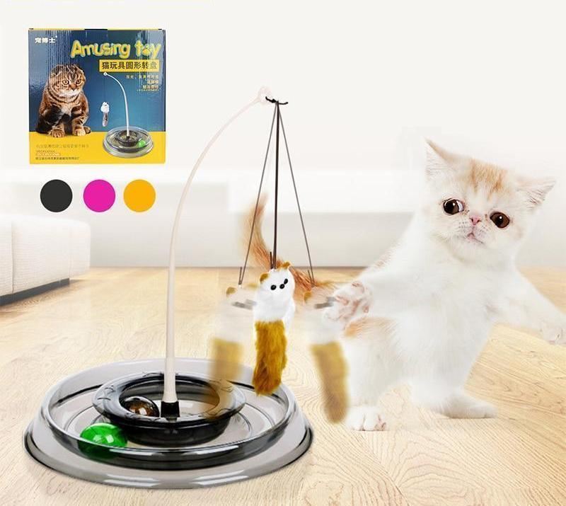 draaitafel muisvormig teaser interactief kattenspeeltje