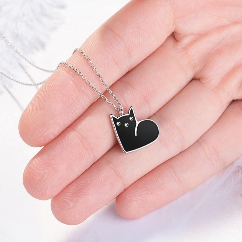 drop glaze schattige kat ketting