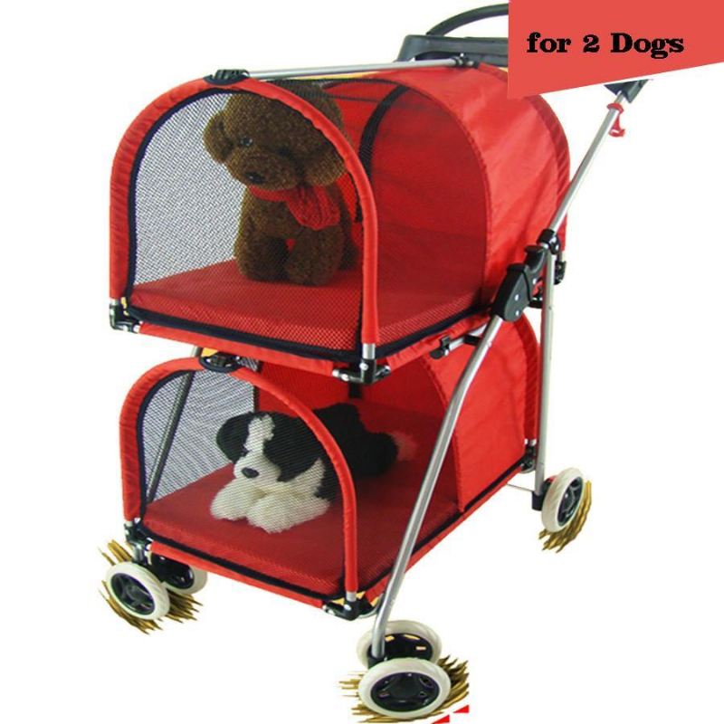 dubbellaagse kinderwagen goed voor twee honden en katten