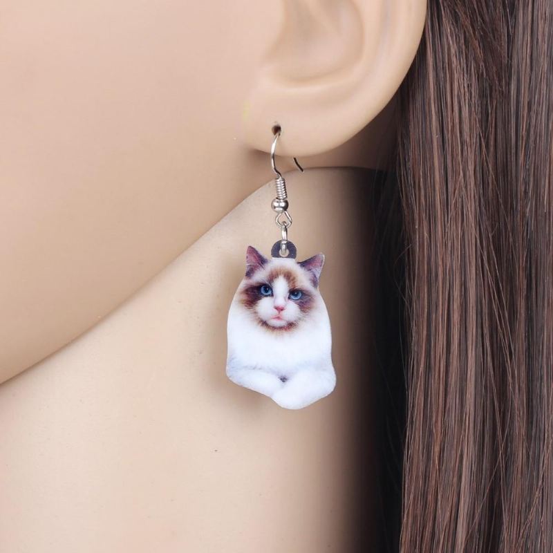 elegante siamese kat oorbellen