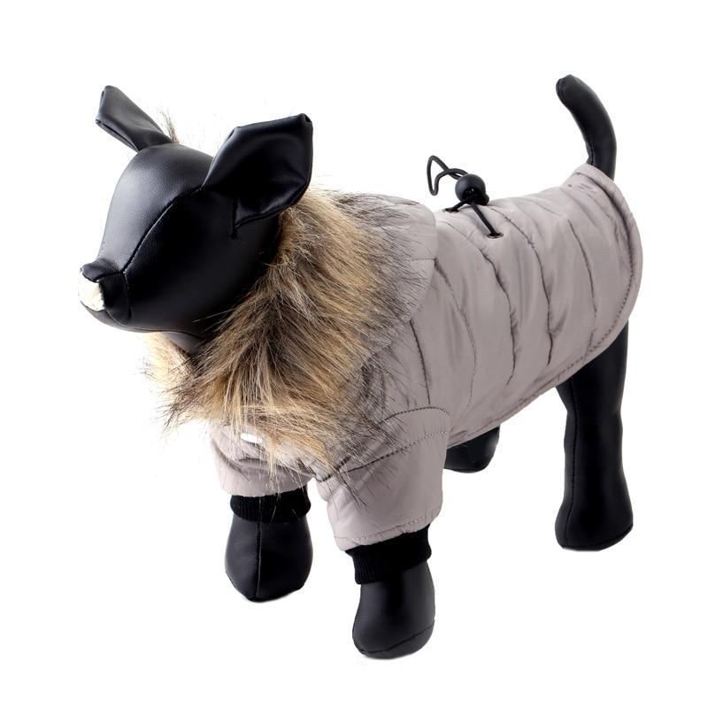 fantastische winterjas voor huisdieren met capuchon van zacht bont