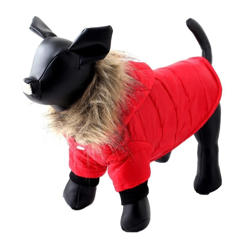 fantastische winterjas voor huisdieren met capuchon van zacht bont