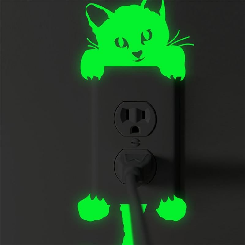 fluorescerende kat muursticker