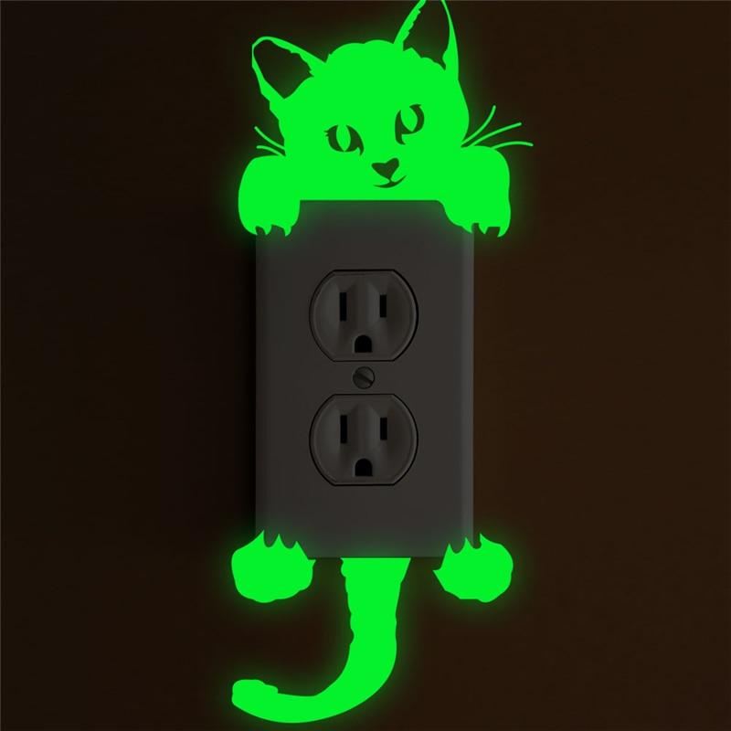 fluorescerende kat muursticker