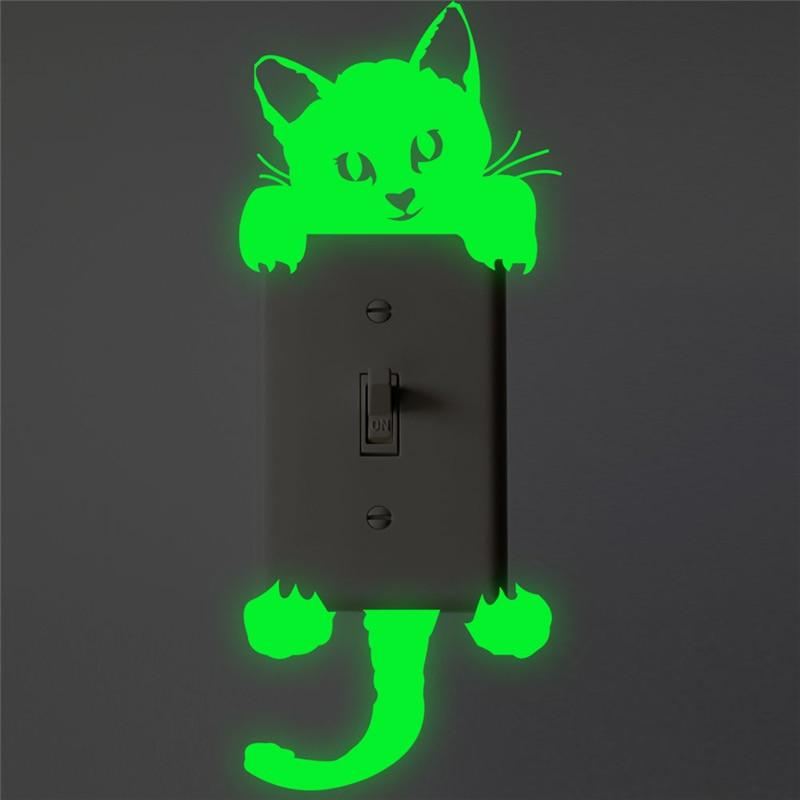 fluorescerende kat muursticker