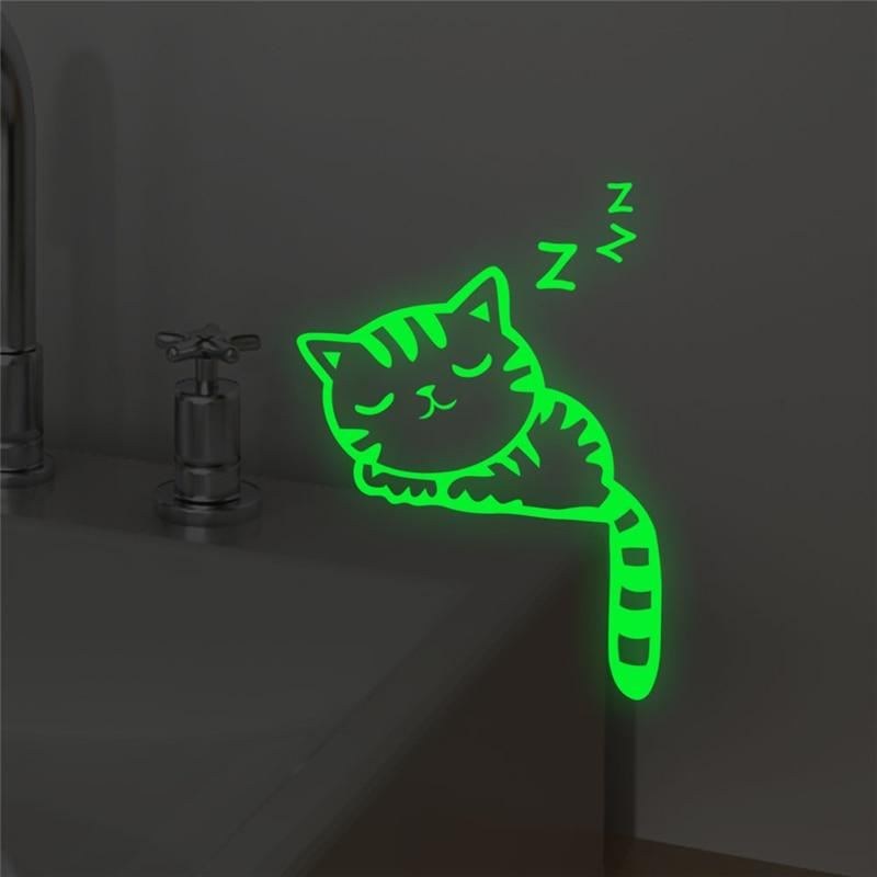 fluorescerende kat muursticker