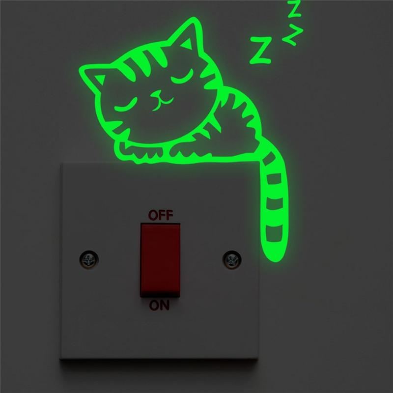 fluorescerende kat muursticker