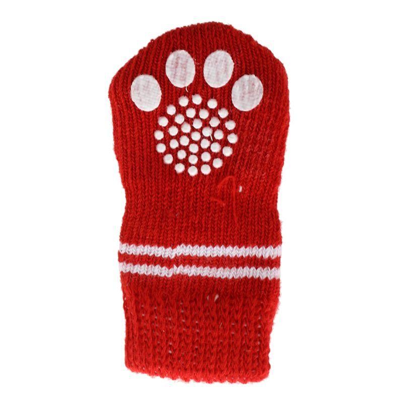 gebreide sokken voor huisdieren met kerstboomprint