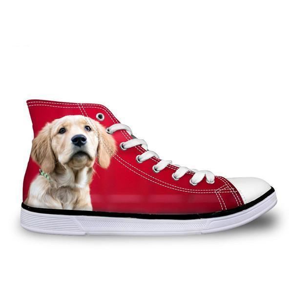 grappige willekeurige hond hoge vrouwen 3d hondenprint schoenen