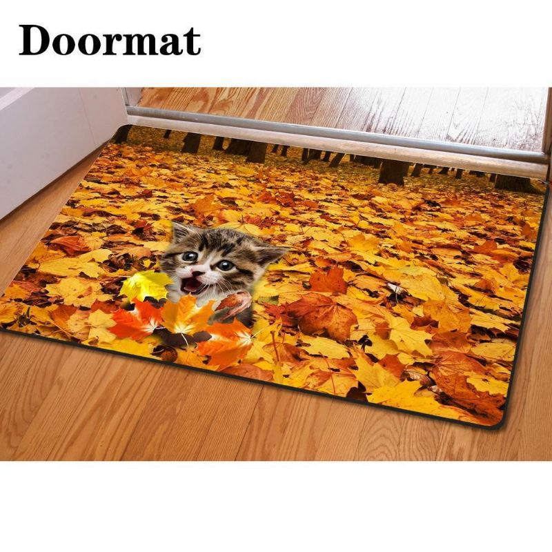 herfst kat tapijt deurmatten