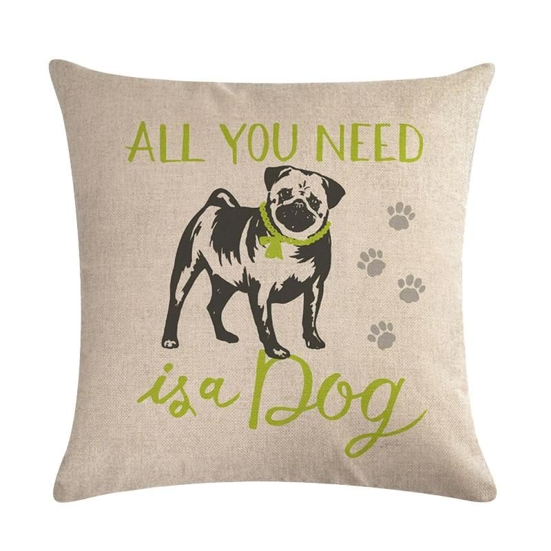 hond met creatieve statement print kussensloop