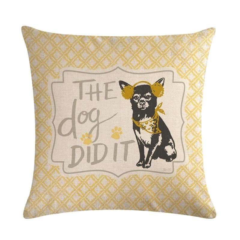 hond met creatieve statement print kussensloop