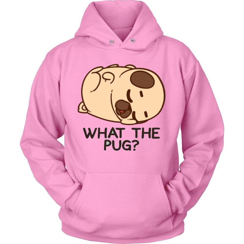 hoodie afdrukken brief what the pug