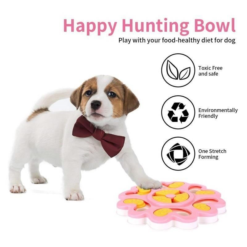 interactief hondenspeelgoed voor slow food-afgifte in bloemvorm