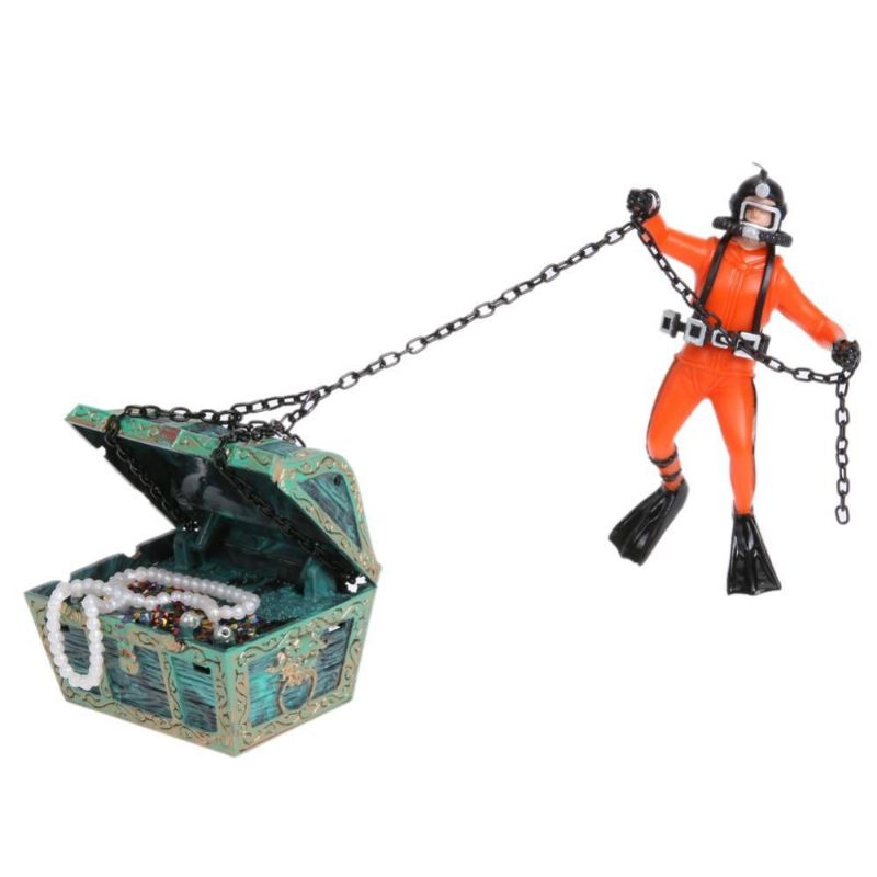 jager & schatkist figuur actie aquarium aquarium ornament