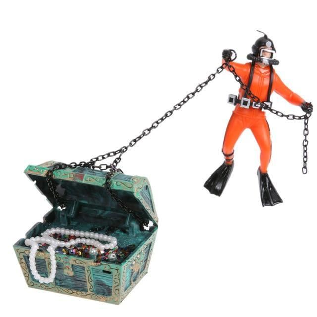 jager & schatkist figuur actie aquarium aquarium ornament