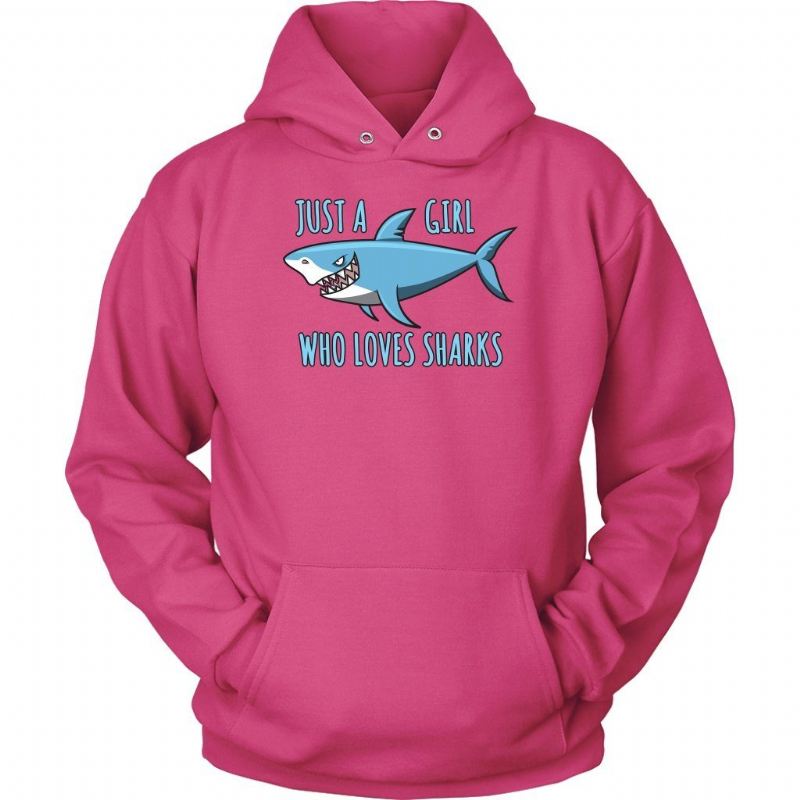 just a girl love sharks hoodie design