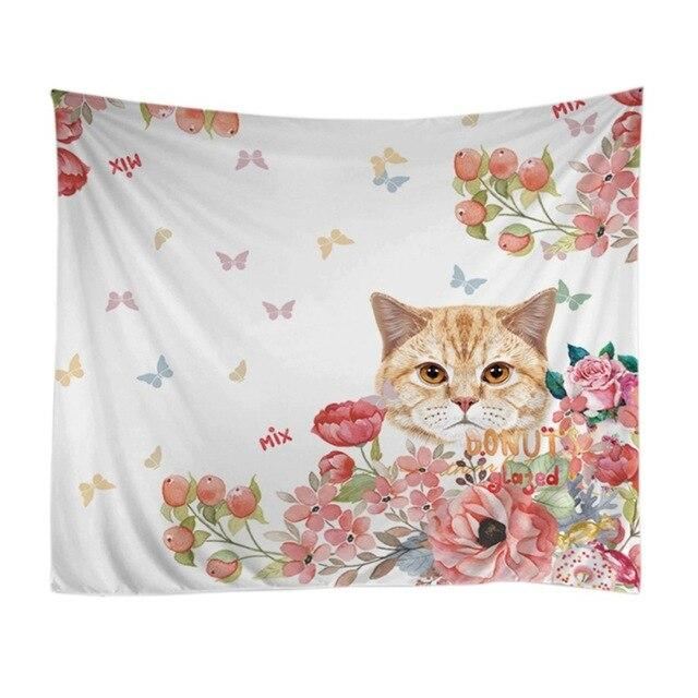 kat decoratief tapijt voor muur