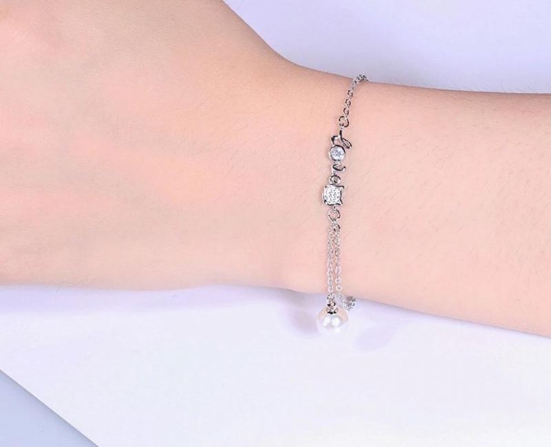 kat & parel hanger armband