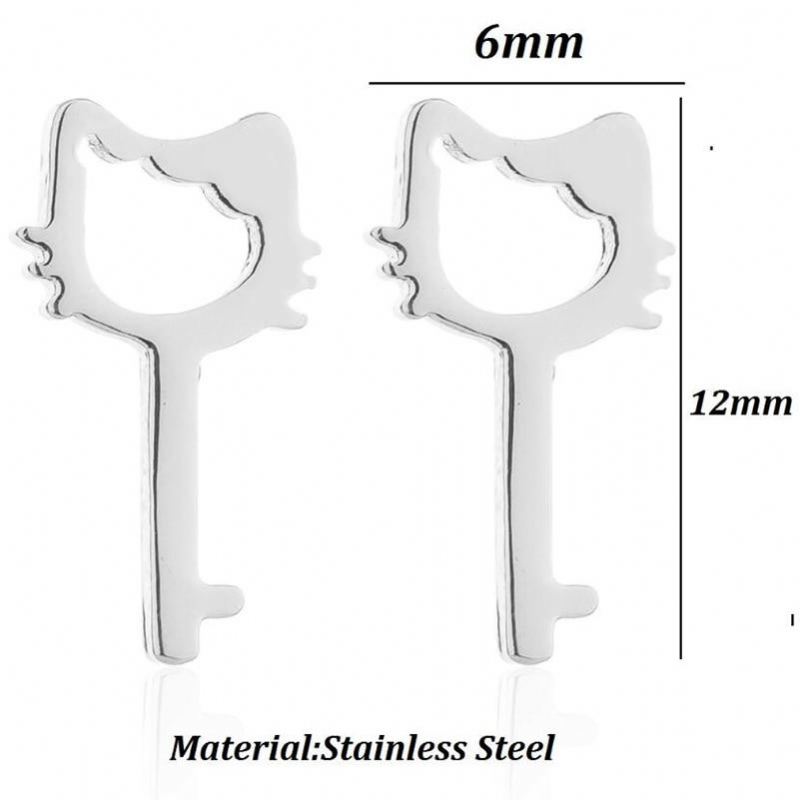 kat sleutelvorm oorbellen