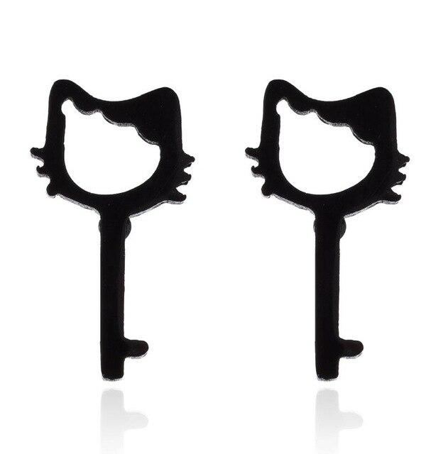 kat sleutelvorm oorbellen