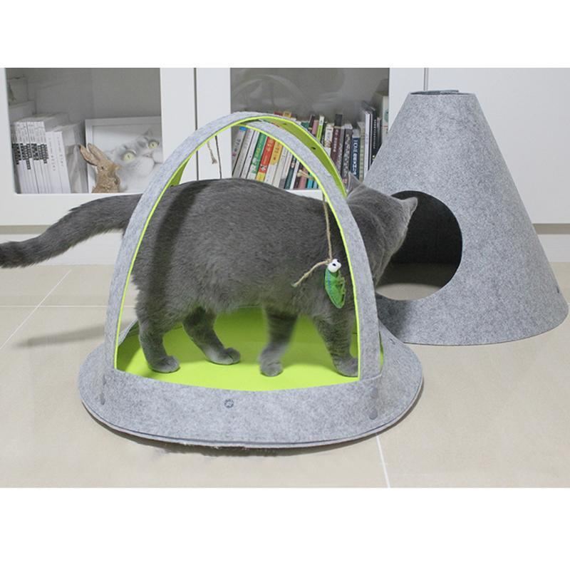 kat speeltuin huis bed met bungelend speelgoed