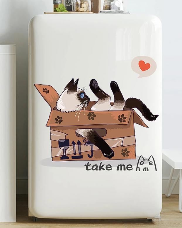 katten koelkast stickers