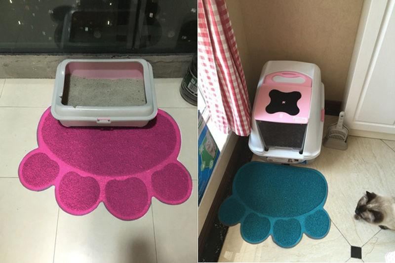 kattenbakmat in de vorm van een poot die uw vloer schoon houdt