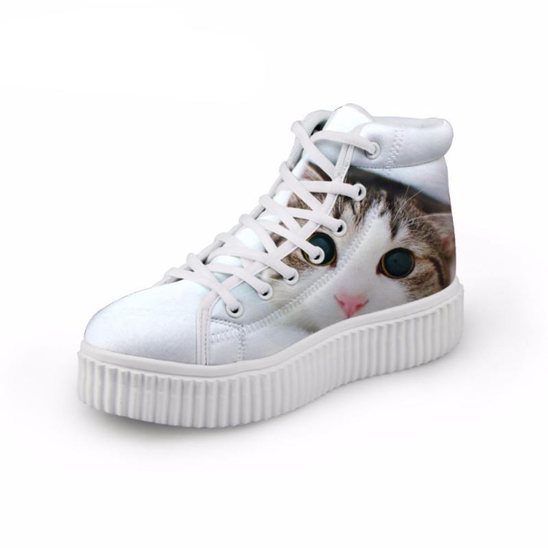 kawaii dames hoge top hoogte toenemende 3d grote ogen kat schoenen