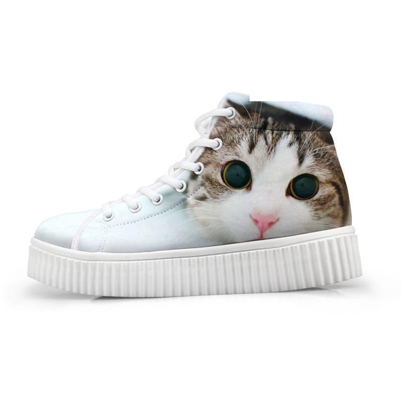 kawaii dames hoge top hoogte toenemende 3d grote ogen kat schoenen