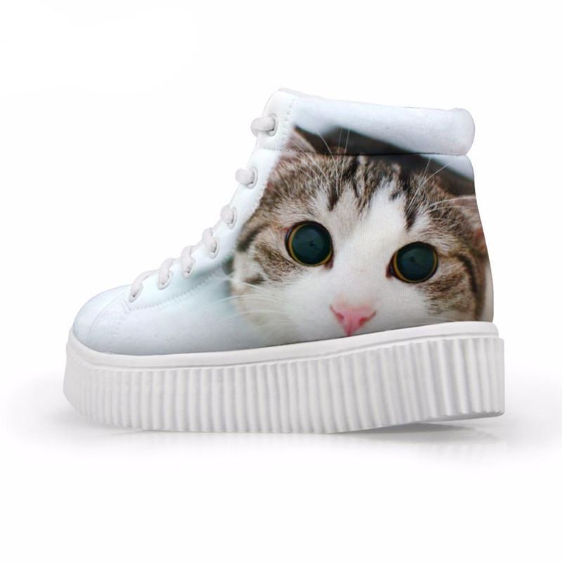 kawaii dames hoge top hoogte toenemende 3d grote ogen kat schoenen