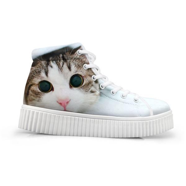 kawaii dames hoge top hoogte toenemende 3d kat schoenen