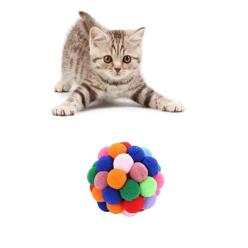 kleurrijk handgemaakt stuiterbal interactief kattenspeeltje