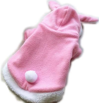 konijnenkostuum fleece warme outfit met capuchon voor katten
