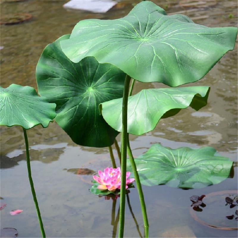 kunst lotusblad met lange steel visvijverdecoratie