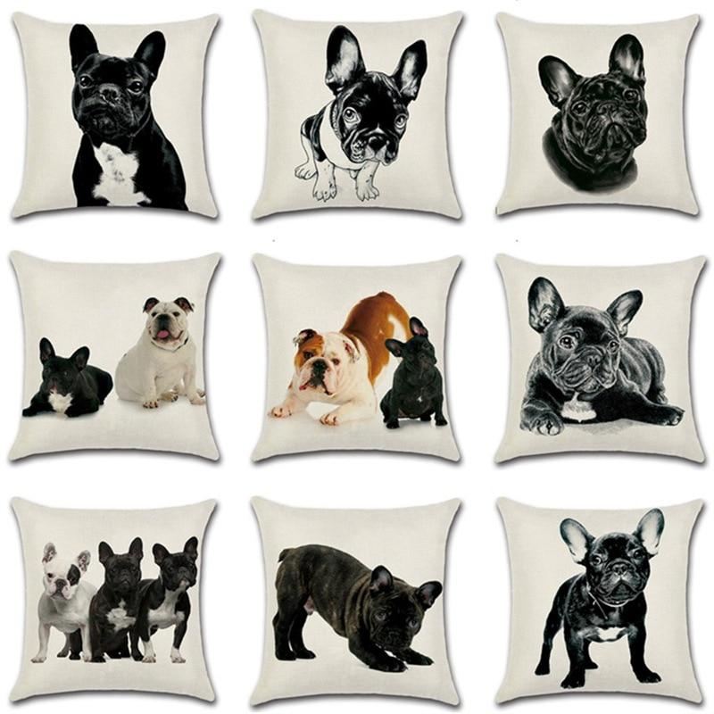 kussenhoes met franse bulldog-print