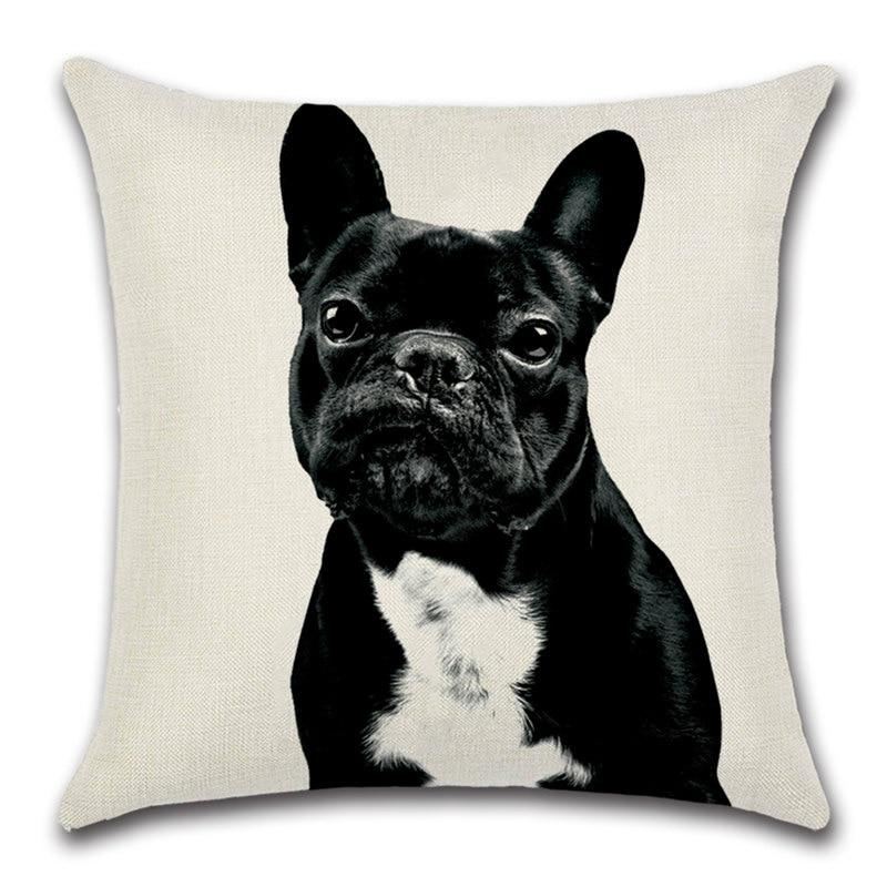 kussenhoes met franse bulldog-print