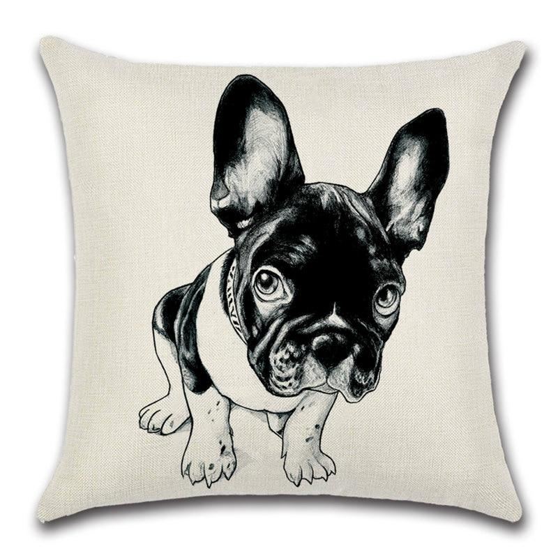 kussenhoes met franse bulldog-print