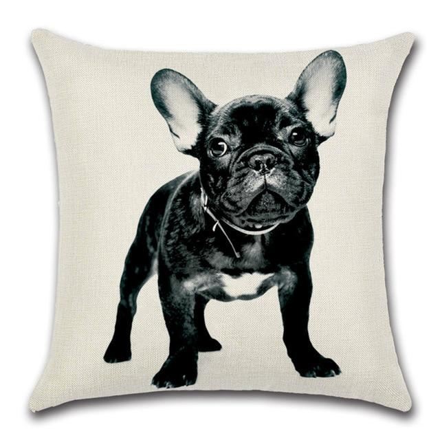 kussenhoes met franse bulldog-print