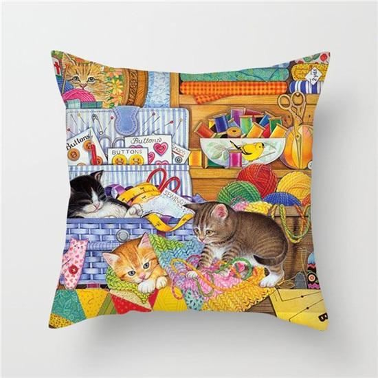 kussenhoes met kattenprint