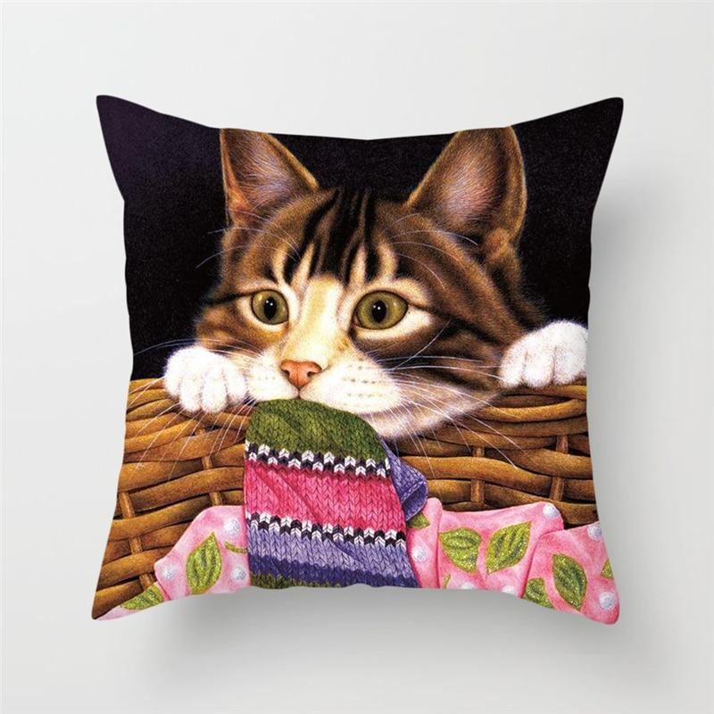 kussenhoes met kattenprint