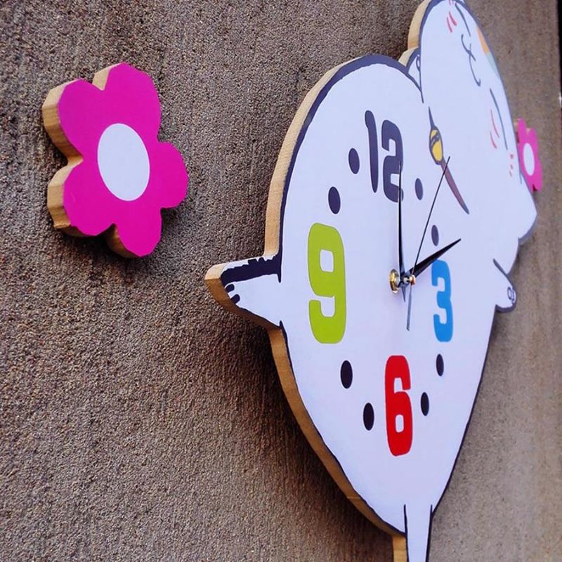 leggen schattige kat wandklok