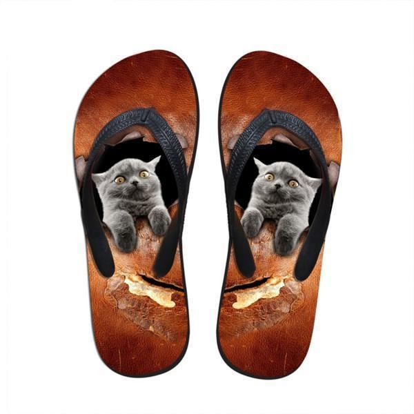 leuke vrouwen onhandige kat print strand slippers slipper sandalen