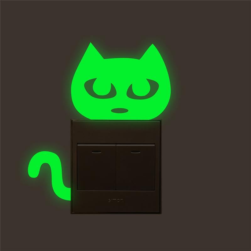 lichtgevende kat muursticker