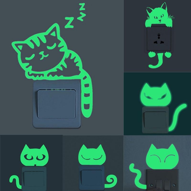 lichtgevende kat schakelaar sticker