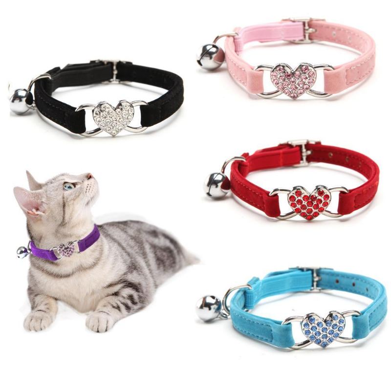 lieflijk hartje met bel-design kattenhalsband