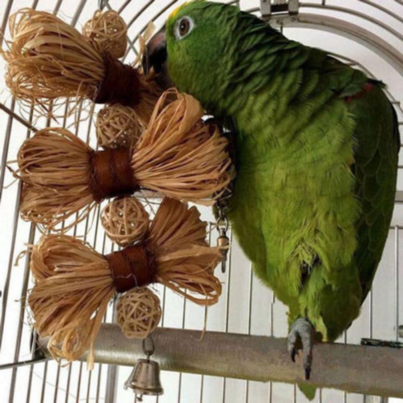 mooie vogel papegaaienbeten schommel loofah vine balls kooi speelgoed