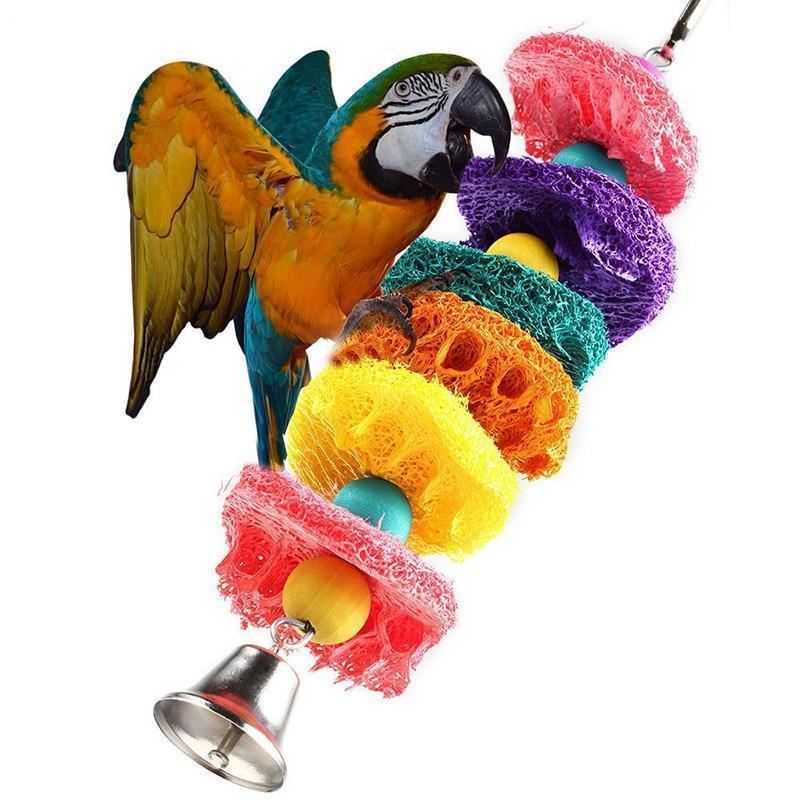 natuurlijke loofah-vogel kauwspeelgoed