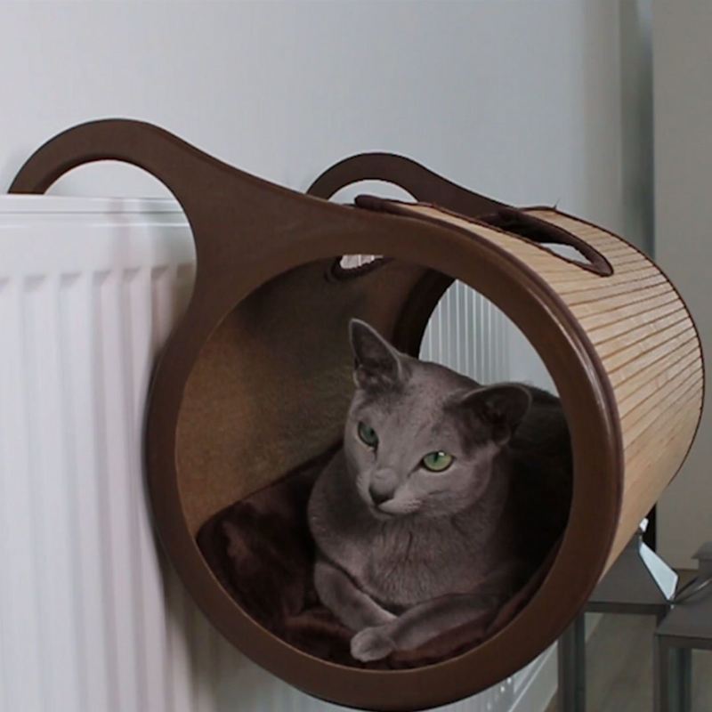 natuurlijke radiator bamboe kattenmand tunnel