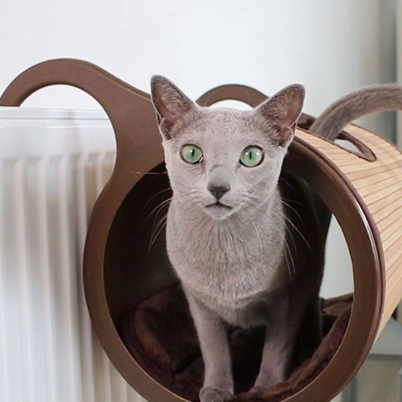 natuurlijke radiator bamboe kattenmand tunnel